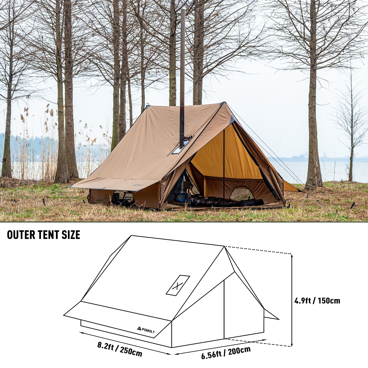 Amazon.com : POMOLY Camping Hot Tent Cabin Tent, Chalet 70 Pro